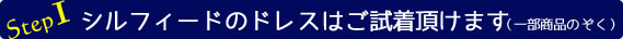 シルフィードのドレスはご試着いただけます。